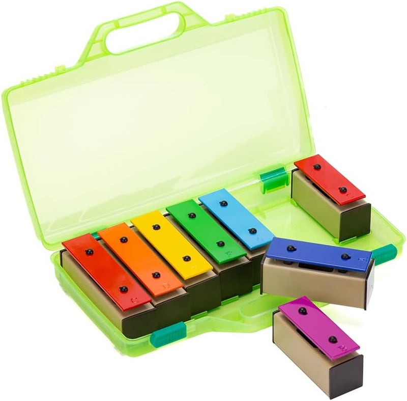 CELEMOON 8 Note Xylophone Glockenspiel with Case - Colorful Resonator Bells & 2 Mallets - Educational Musical Instrument for Beginners & All Ages - Image 5